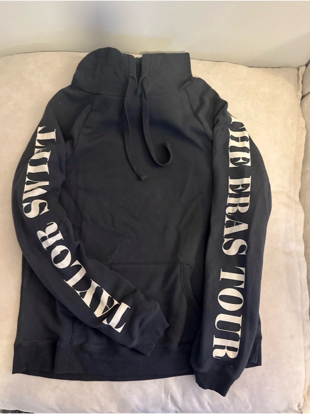 Taylor Swift official eras tour Hoodie with White Sleeve Text - unisex